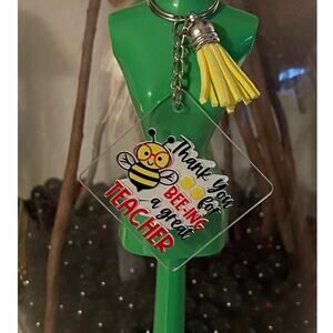 Thanks for Bee-ing A Great Teacher Funy Acrylic Keychains UV Stickers 1.96"